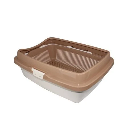 Туалет для кошек бол. полная комп. 325*430*155мм пластик молочный 235 (18)