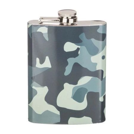 яяяФляжка 240мл Камуфляж сталь 9*2*14см (100)