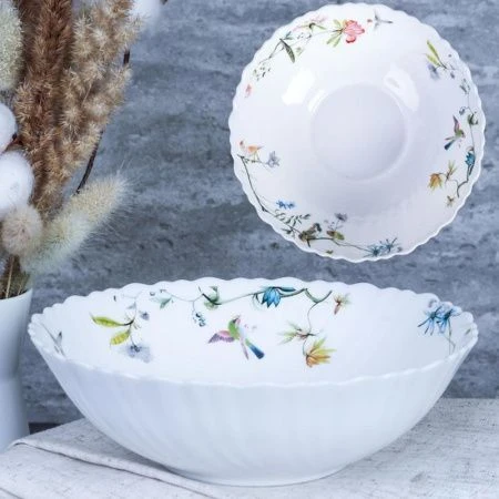 Тарелка глубокая 650мл 175мм стеклокерамика РАЙСКИЙ САД суповая TW-70 (7008) (48)