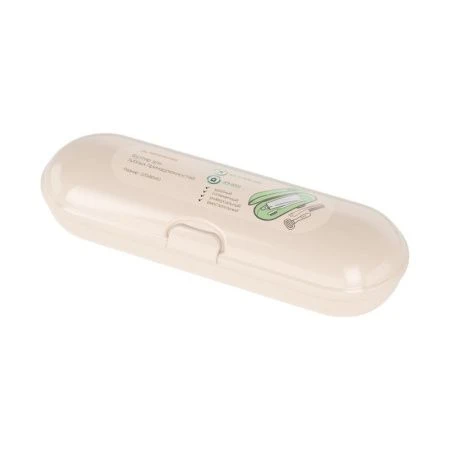 Футляр для зубной щетки и пасты пластик бежевый (33)