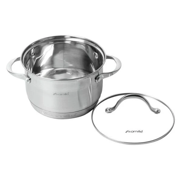 Кастрюля 2,1л нерж.сталь стекл.крышка 16см, 7-слойное дно, арт. 4717S  (8)