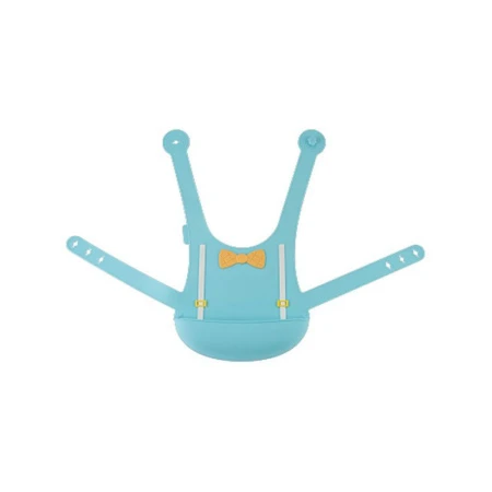 Нагрудник детский 20,5*9,1*4,7см силикон с застежкой на спине голубой (14) ВЫВОД