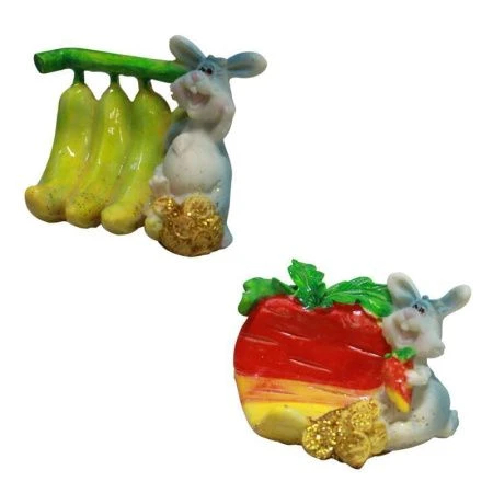 Подставка Кролик / Заяц Фрукты полистоун 5,5см 4 вида