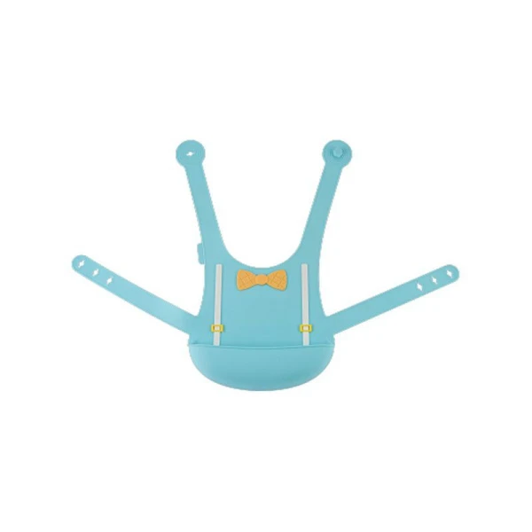 Нагрудник детский 20,5*9,1*4,7см силикон с застежкой на спине голубой (14) ВЫВОД