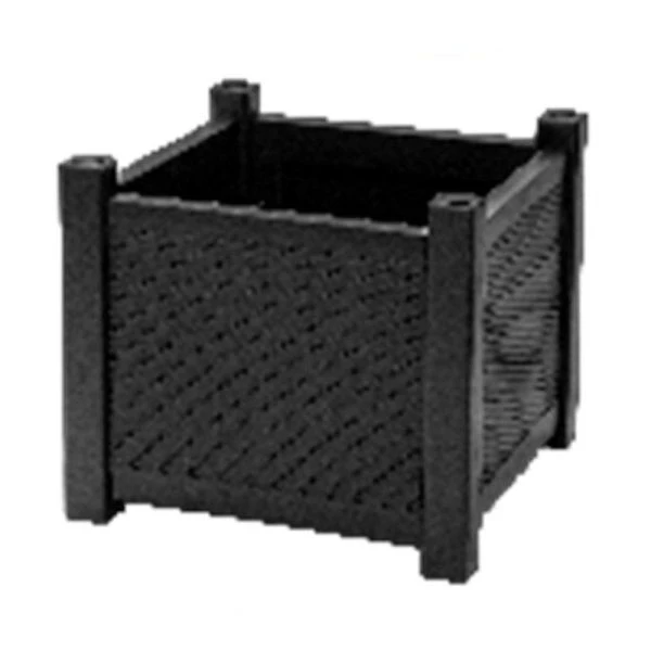 Кашпо 70л 530*530*470мм пластик ПРОВАНС плетеное квадратное антрацит (1)