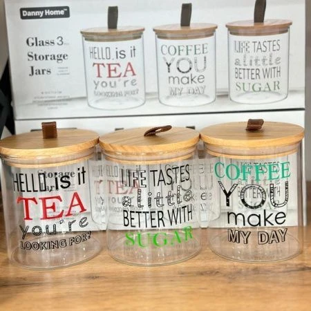 Банки для сыпучих продуктов набор 3шт 750мл 10*12,7см стекло Danny Home 1988-74 (24)