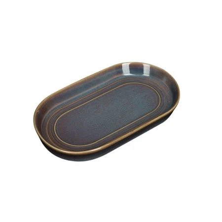 Блюдо 24*14cм фарфор TERRA овальное сине-коричневый [11011] (6)