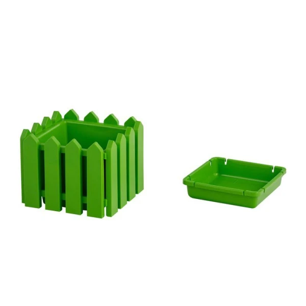 Кашпо 19,5*19,5*16см пластик ЛАРДО квадратное малое салатовое (12)