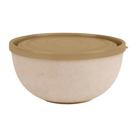 Салатник 4л 260*255*130мм пластик Green Republic лен с крышкой (16) ВЫВОД