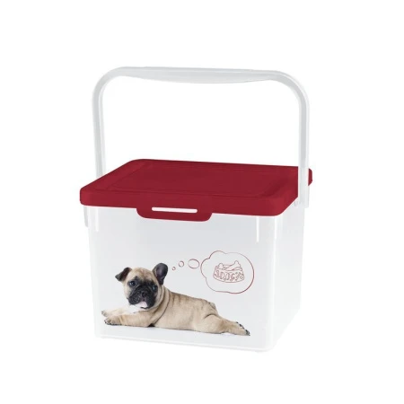 Контейнер для корма животных 5,3л пластик LUCKY PET Собаки бордовый (8) ВЫВОД