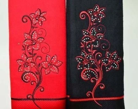 яяяНабор полотенец махровые Karna EFSUN (50*90/70*140) (Красный)