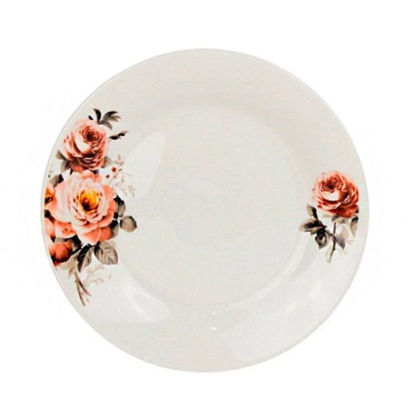 Тарелка мелкая 20см фарфор РОМАНТИКА плоская круглая (12/72)