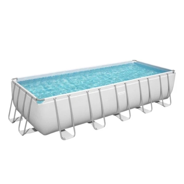 Бассейн каркасный прямоугольный ПВХ Power Steel 640*274*132см 19281л+фильтр-насос, лестница, тент