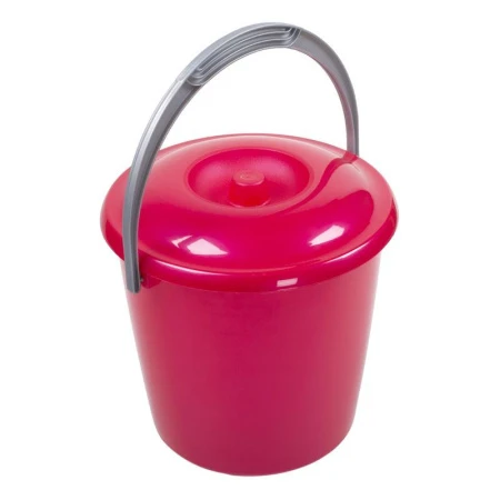 Ведро 5л пластик СОЛО красное перламутровое с крышкой С631ККРА (15)
