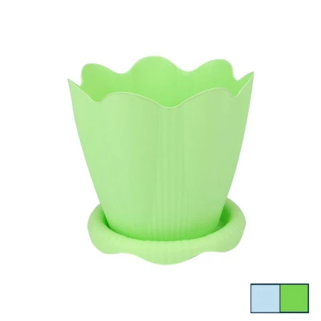 Горшок цветочный 5,3л d24см пластик ЭДЕЛЬВЕЙС колор с поддоном С193К (10)