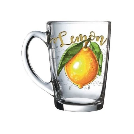 Кружка 300мл стекло Капучино ПОЛЕЗНЫЙ ЛИМОН (20)