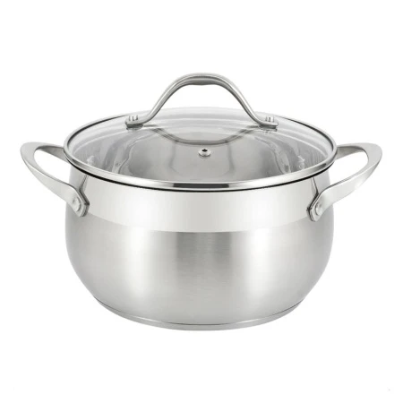 Кастрюля 2,6л нерж.сталь Tessi со стекл.крышкой 18см индукция ТМ Appetite GS08263 (6)