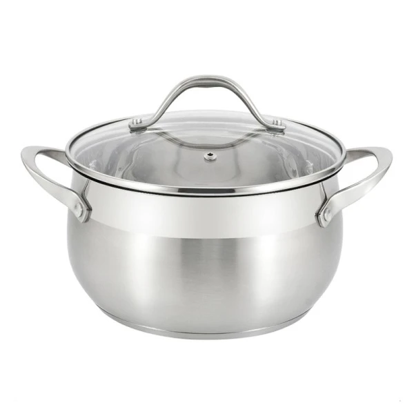 Кастрюля 2,6л нерж.сталь Tessi со стекл.крышкой 18см индукция ТМ Appetite GS08263 (6)