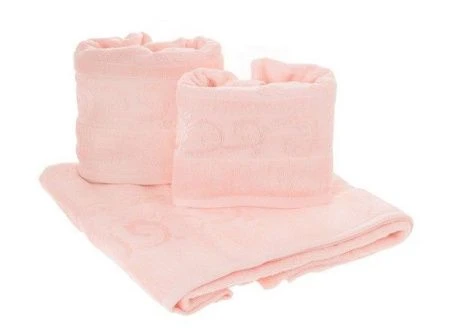 яяяНабор полотенец бамбук Цветочки  розовый