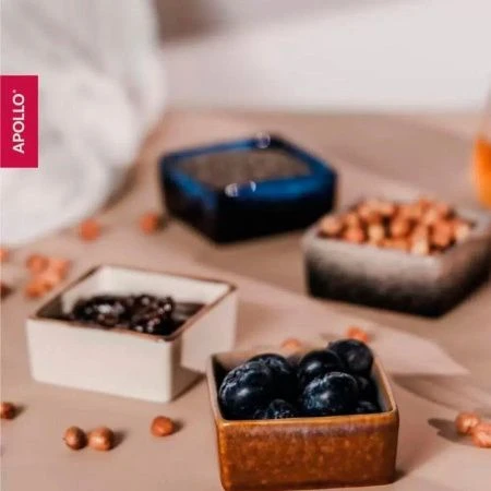 Менажница 4 секции 120мл керамика Breeze на дер.подставке 19*19*1,5см BRZ-06 (12)