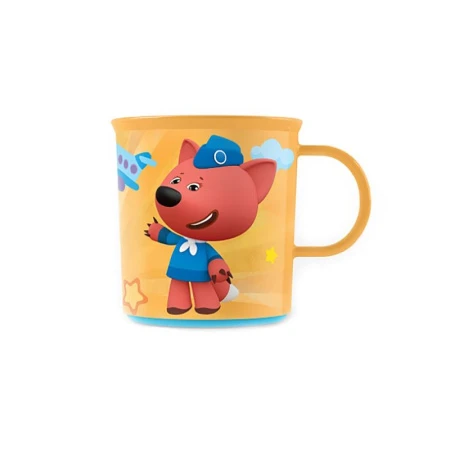 Кружка детская 200мл пластик МИ-МИ-МИШКИ оранжевая с нескользящим дном (15)