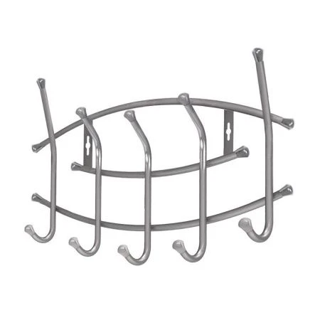 Вешалка 5 крючков настенная 440*300*85мм металл матовый серый ВНП3