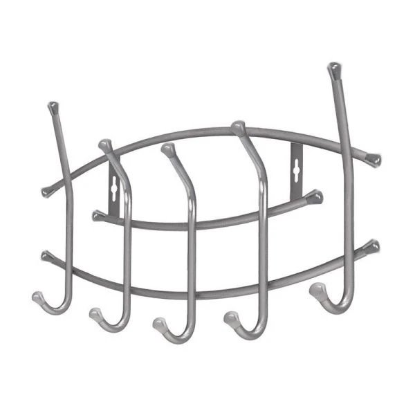 Вешалка 5 крючков настенная 440*300*85мм металл матовый серый ВНП3