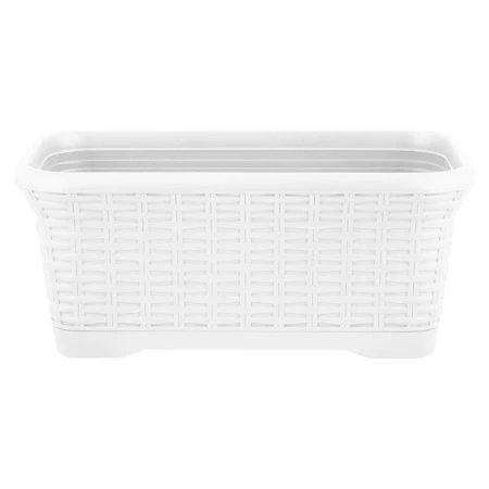 Балконный ящик 7л пластик Rattan съемный поддон 410*205*177мм белоснежный жасмин (6)