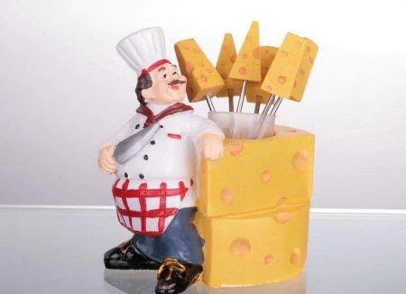 Набор для канапе ПОВАР С СЫРОМ с 6вилочками l=9см подставка h=10см (12/48)