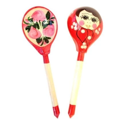 Ложка 19*6см дерево Матрешка полубаская роспись (1)