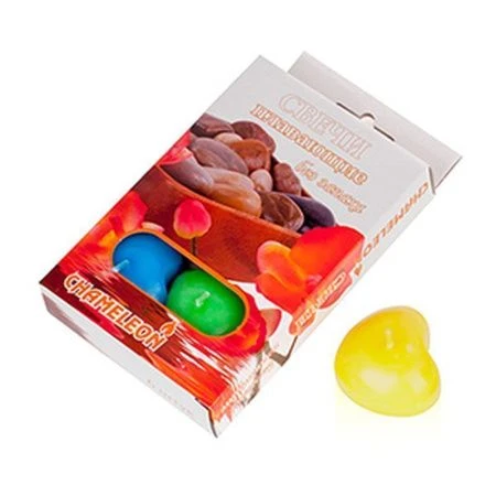 яяяНабор свечей плавающих парафин 6шт. Сердечко микс (12)