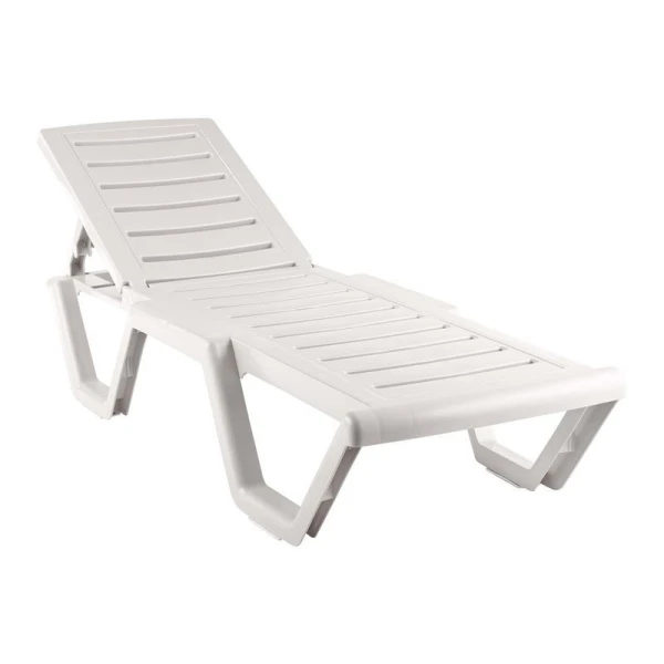 Шезлонг 186*63*32см пластик АТЛАНТ белый нагрузка до 150кг (1) Шезлонг 186*63*32см пластик АТЛАНТ белый нагрузка до 150кг (1)