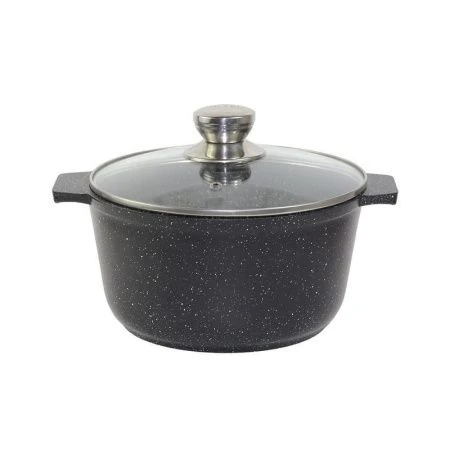 Кастрюля 5л алюминий АП Granit Perfection black со стекл.крышкой (4)