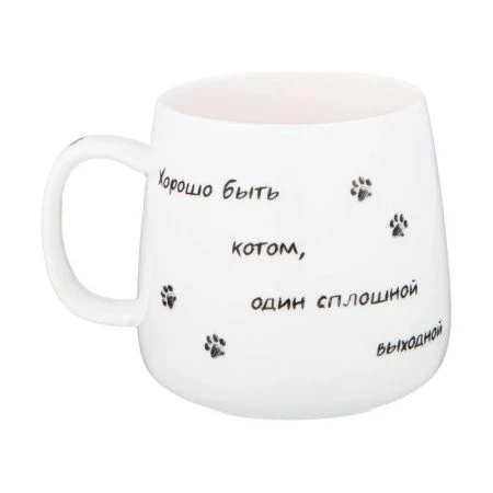 Кружка 400мл фарфор БЕРИ КОТА (24)