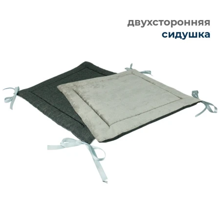 Сидушка на стул (табурет) вельвет 40*40см светло-серый