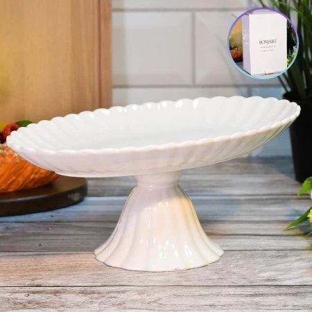 Фруктовница на ножке фарфор 25,4см (4)