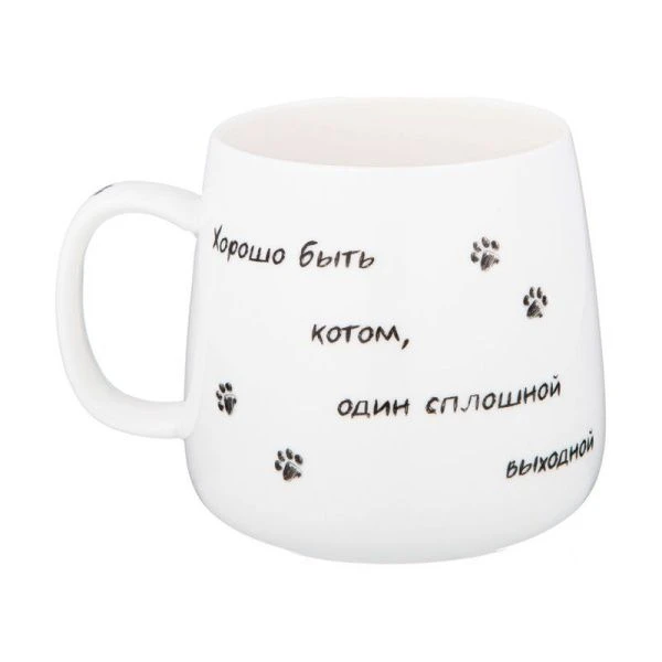 Кружка 400мл фарфор БЕРИ КОТА (24)