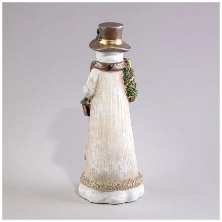 Фигурка новогодняя световая Снеговик 12,5*12*33,7см полистоун (6)