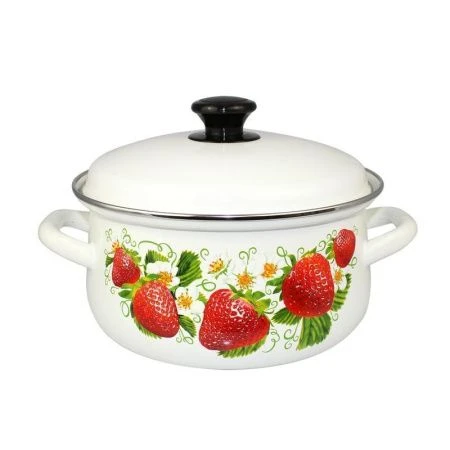 Кастрюля 3л эмаль белая с рис. сферическая 61904-122/6-У (4/9)