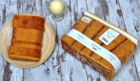 яяяПолотенце 50*90 бамбук Karna PREMIUM 1-6 (Коричневый)