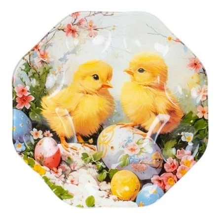 Подставка для яиц и кулича стекло 25,5*25,5*1,5см (24)