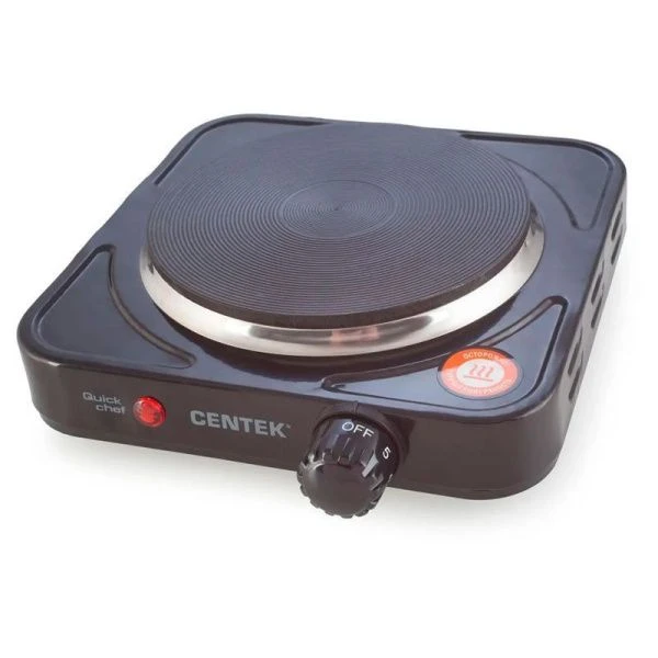 Плитка электрическая металл Centek CT-1506 Siberia 1000Вт 1 конфорка ЧУГУН 155мм, индикатор раб (12)