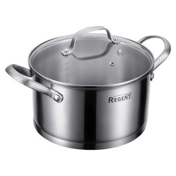 Кастрюля 4,5л h12см нерж.сталь Sirena со стекл.крышкой 22см 65-0422 (6)