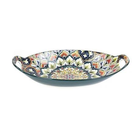 Блюдо овальное с ручками 27,5*15,5*4,5см фарфор Arabesque зеленый (36) ВЫВОД
