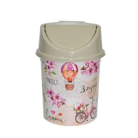 Контейнер для мусора 8л пластик с подвижной крышкой Париж (9)