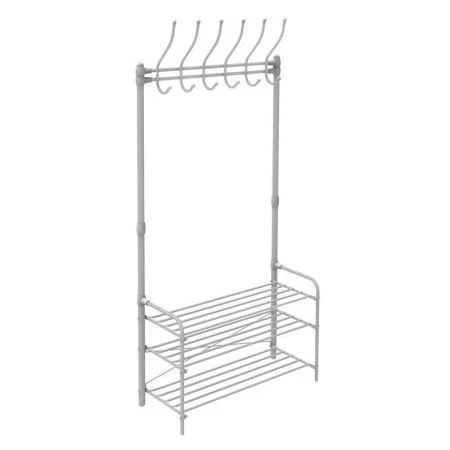 Вешалка напольная 6 крючков, 3 полки 825*335*1750мм металл серая матовая ВПШ1 (1)