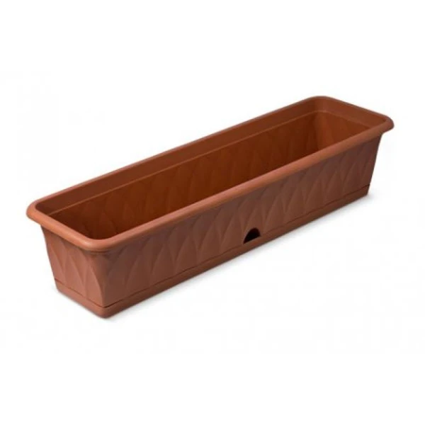 Балконный ящик 809*228*174мм пластик СИЕНА с поддоном терракот С174-03-ТЕР (5)