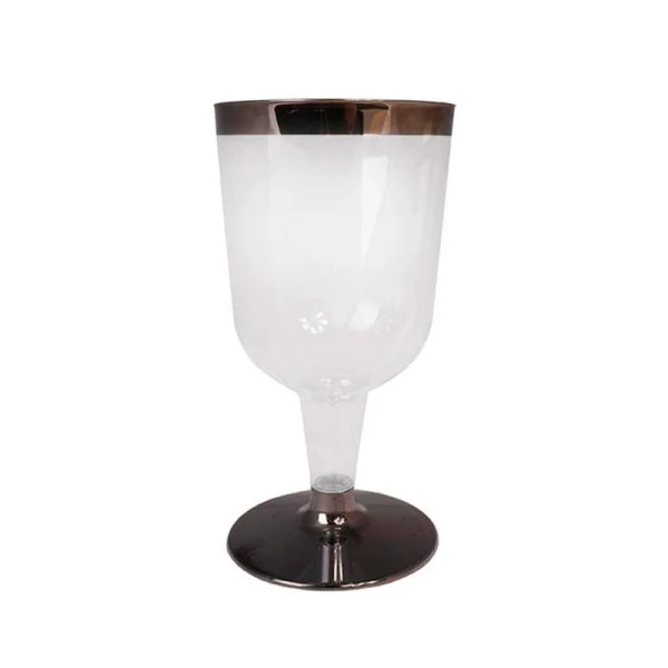 Фужер для вина 6шт 180мл пластик Сomplement прозрачный с серебряной полосой (6)