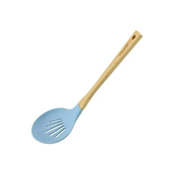 Шумовка 31*10*1см бамбук/силикон голубая M04-164-B (6)
