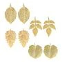 Набор подвесок в виде листьев 8-10см металл золото 4 дизайна СНОУ БУМ
